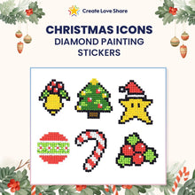 將圖片載入圖庫檢視器 Diamond Painting Stickers - Christmas Icons Create Love Share 
